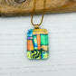 Green Squares Necklace | Handmade in Wales