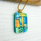 Green Squares Necklace | Handmade in Wales