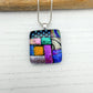 Pink dotty squares necklace | Handmade in Wales