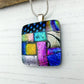 Pink dotty squares necklace | Handmade in Wales