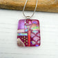 Scallop pink squares necklace | Handmade in Wales