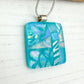 Pastel Aqua Squares Necklace | Handmade in Wales