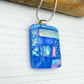 Pale blue squares necklace | Handmade in Wales