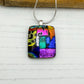 Pink leopard squares necklace | Handmade in Wales