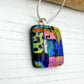 Pink leopard squares necklace | Handmade in Wales